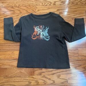 Gap boys medium brown long sleeve waffle shirt